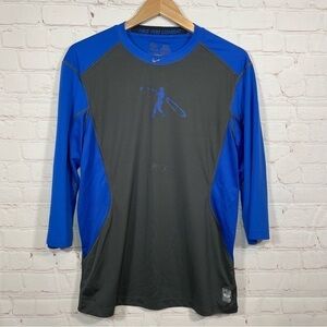 Nike Pro Combat Shirt Mens Large Ken Griffey Jr Swingman Fitted Blue Gray